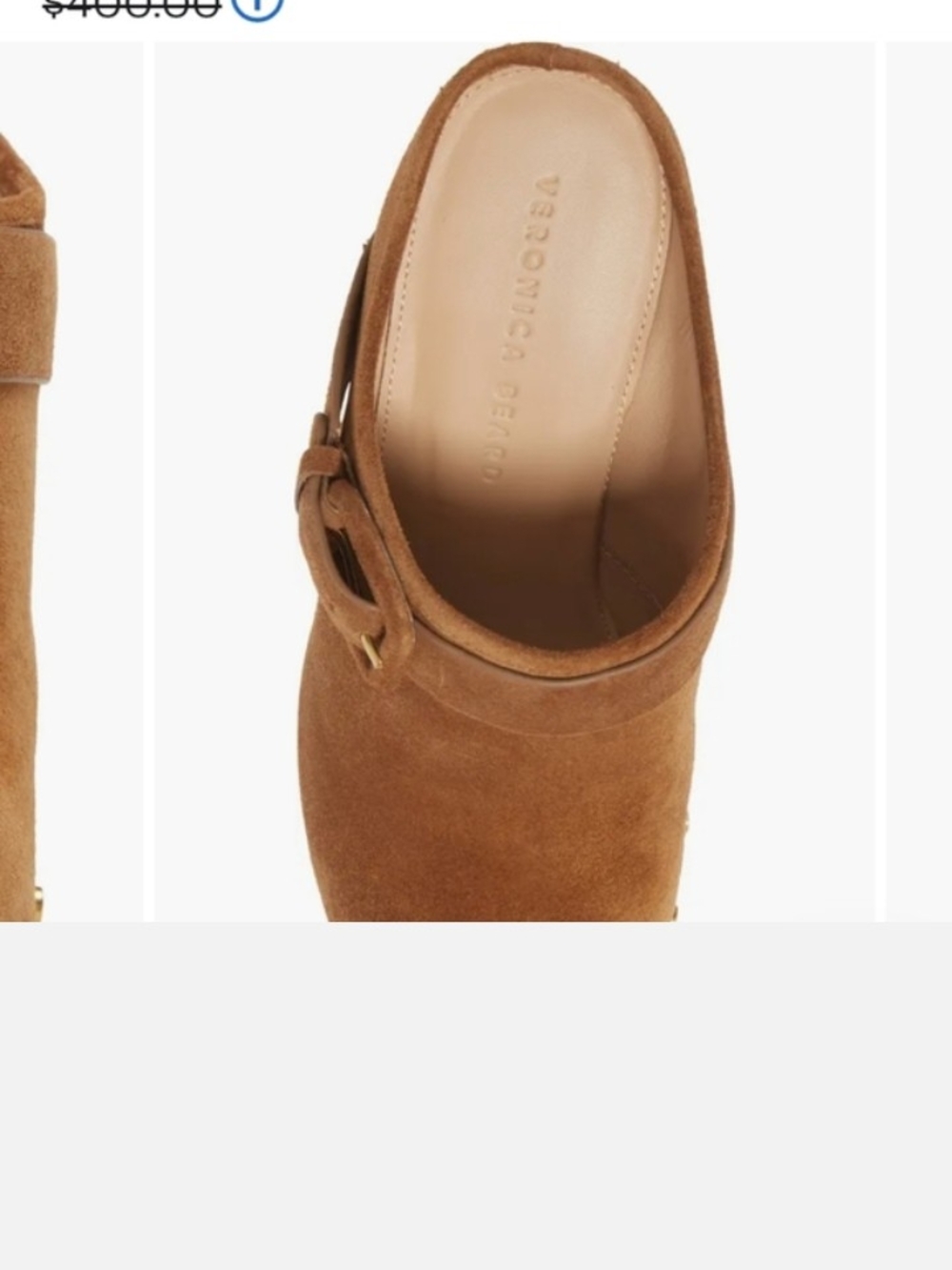 NWOT Veronica Beard Tan Suede Slip-On Clogs - Picture 6 of 16